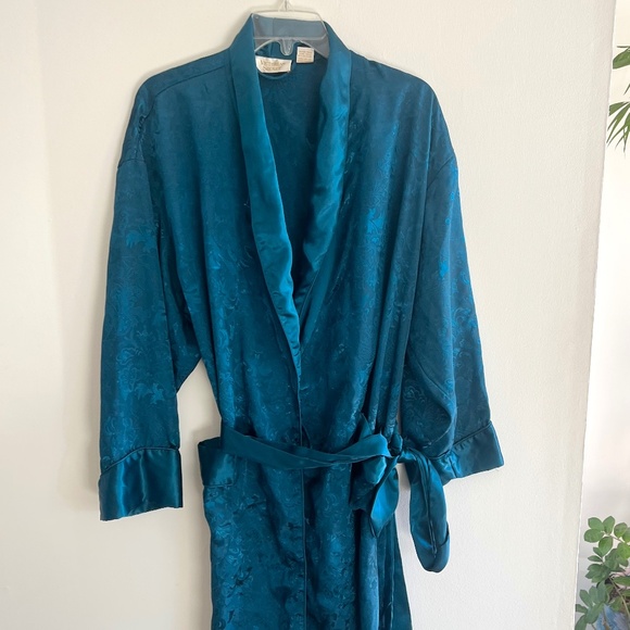 Victoria’ Secret Vintage Robe Gold Label Teal Lingerie Size Small - Picture 1 of 11